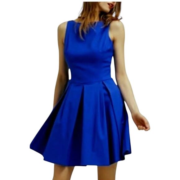 Polo Ralph Lauren Cobalt Blue Fit Flare Sleeveless Dress Size 10 - Picture 2 of 8